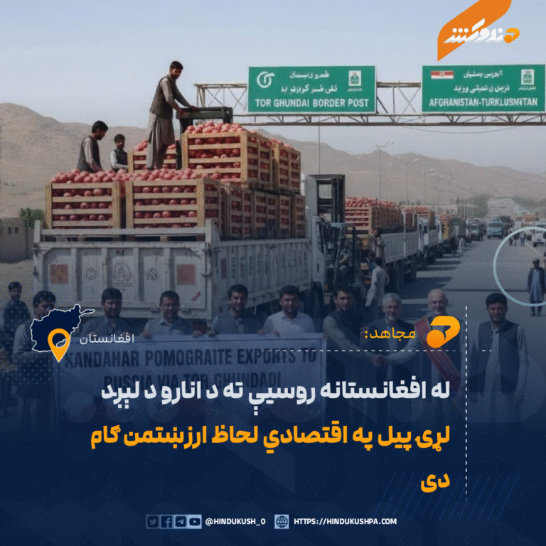 مجاهد: له افغانستانه روسیې ته د انارو د لېږد لړۍ پیل په اقتصادي لحاظ ارزښتمن ګام دی