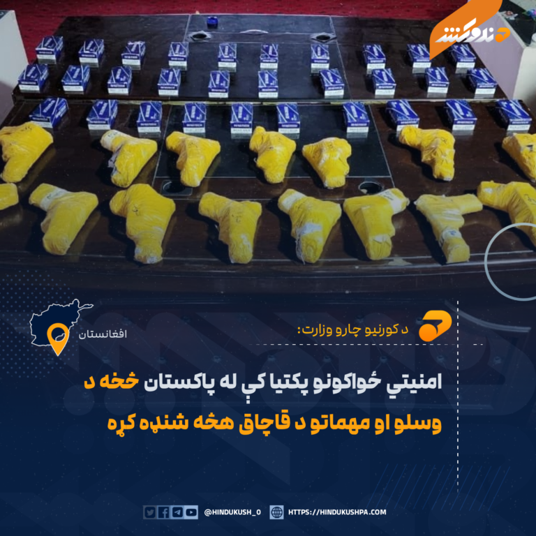 امنیتي ځواکونو پکتیا کې له پاکستان څخه د وسلو او مهماتو د قاچاق هڅه شنډه کړه