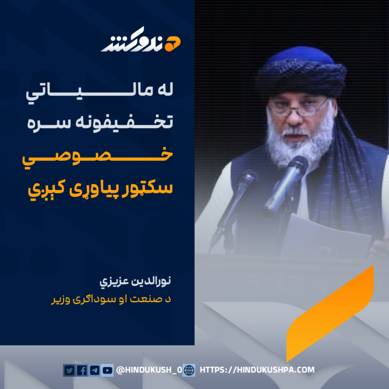 نورالدین عزیزي: له مالیاتي تخفیفونه سره خصوصي سکټور پیاوړی کېږي