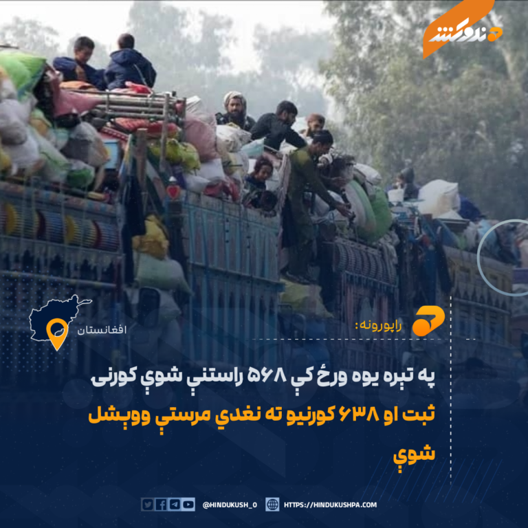 په تېره یوه ورځ کې ۵۶۸ راستنې شوې کورنۍ ثبت او ۶۳۸ کورنیو ته نغدي مرستې ووېشل شوې