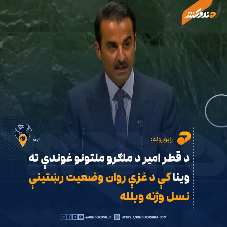 د قطر امیر د ملګرو ملتونو غوندې ته وينا کې د غزې روان وضعيت رښتينې نسل وژنه وبلله