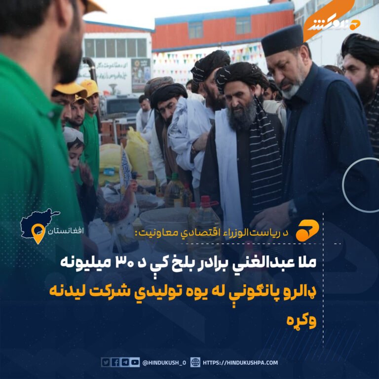ملا عبدالغني برادر بلخ کې د ۳۰ میلیونه ډالرو پانګونې له یوه تولیدي شرکت لیدنه وکړه