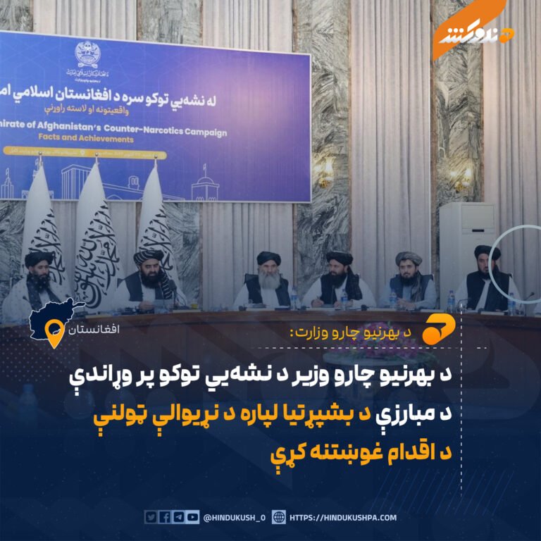 د بهرنیو چارو وزیر د نشهيي توکو پر وړاندې د مبارزې د بشپړتیا لپاره د نړیوالې ټولنې د اقدام غوښتنه کړې